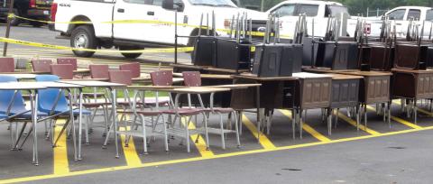 In just a matter of a few hours hundreds of items were given away by the Columbus School District as they announced the items were to be given away on a first come first take basis.