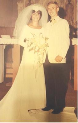 Karen and Bob Thomas on their wedding day, July 30, 1966. Courtesy photo.