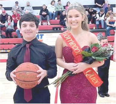 Baxter Springs High School Homecoming King Lorenso Morales and Queen Chloe Turley were crowned during the basketball games Friday against Frontenac.