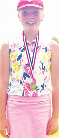 Cali Carpino was the top medalist in the girl’s 9-1 age division at the SEK Junior Golf Tournament in Independence, June 23. Courtesy photo.