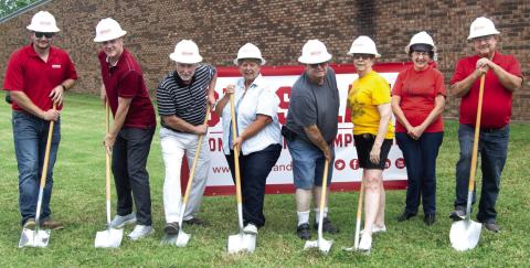 Members of the Columbus Museum Board and Crossland Construction personnel took shovels in hand to officially break ground on the new Sports Hall of Fame addition to the Columbus Museum.