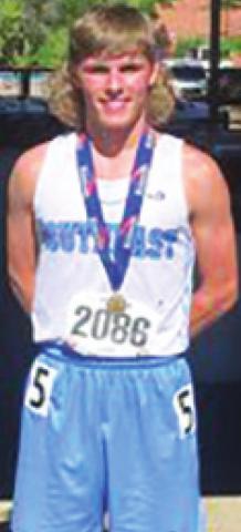 Southeast Lancer Junior, Cullen Mutz, placed seventh in the 300 Meter Hurdles at the Kansas Class 2A State Track and Field Championship, Friday in Wichita. Cullen also ran the 110 Meter Hurdles and was a member of the 4x100 Meter Relay. Courtesy photo.