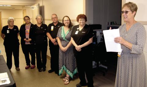 Mercy Columbus Hospital staff and visitors were invited to the blessing of the newly installed CT equipment inside the hospital. “This is truly life changing especially for a hospital this size,” Julie Mercer of Joplin Mercy as she spoke to those gathered about the impact this could have on the community.