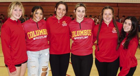 Lady Titan Junior and Freshmen Wrestlers were introduced at the annual Meet the Titans Night