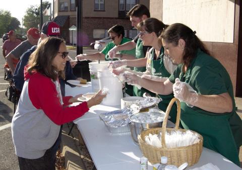 One of the most popular events of the Columbus Day Festival is the annual Commerce Bank Bean Feed. Locals and visitors turn out to enjoy free beans and cornbread and visit with friends and neighbors.