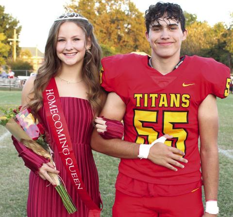 Senior, Ruby Stover was crowned the 2024 Columbus Unified High School Fall Homecoming Queen in a coronation ceremony prior to the Titans, 62-30, homecoming game win over Baxter Springs, Friday, at Titan Stadium. Ruby was escorted by senior, Jonah Smith.