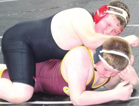 Cajen Smith placed fifth at the USAWKS 2022 state wrestling tournament in Topeka over the weekend. Cajen pinned Jett Shanhotzer, Girard Matside, inthe fifth place match for the win. Courtesy Photo.