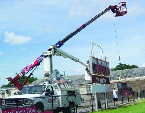 After more than 30 years, the Columbus High School football scoreboard has been removed from the south end of the stadium. If the scoreboard could talk, the stories it could tell. It will be replaced this summer and next year the Titans will be playing before a new modern scoreboard. Vital Signs is handling the sign replacement.
