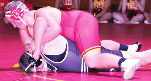 Titan junior, Jake Eddington, returned to his home mats following a season off with injury, Thursday, in a triangular with Girard and Frontenac. Jake won both matches including a fall against Raider Wrestler, Gauge Peterson.