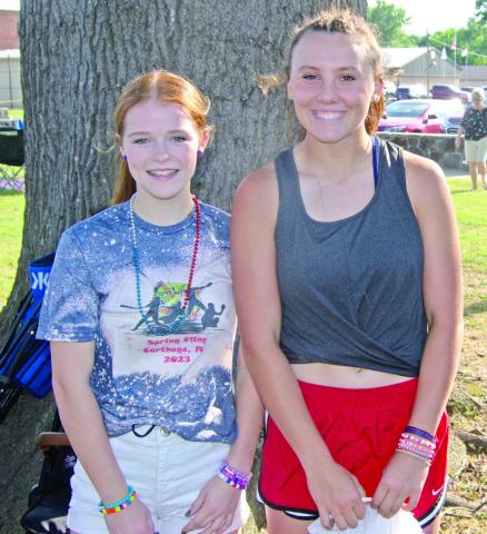 Sack race winners in the girls over 12 division was won by Bentley Townland with Kaitlyn Simpson taking second place in the Freedom Fest competition.
