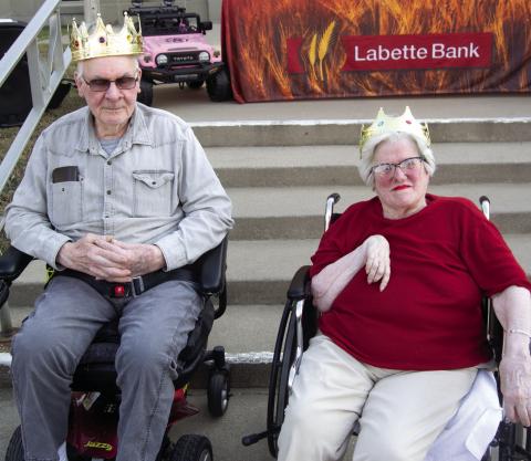 Each year two residents are selected from Medicalodges of Columbus to serve as Mr. and Mrs. Columubus. This year Mr. Columbus is Bill McCumber and Mrs. Columbus is Imogene Jones. They were introduced at the crowning on Friday night the Columbus Day Festival.