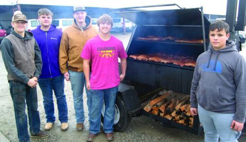 Columbus Titan football players and parents worked Saturday