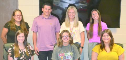 New faces will be joining the USD493 school district. They include back row Jillian Elliott (CJSHS Social Studies), Nick Sarwinski (Central sixth grade), Rylee Crain (Central second grade), Rachel Bycroft (Park Kindergarten). Front row Caitlin Creech (Central third grade), Lily Mooney (Park Special Education), Karley Jones (sixth - 12 Vocal Music).
