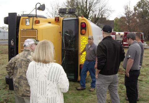 Columbus firefighters and USD 493 bus drivers received an up close safety program as the Fire Department acquired a school bus to use as an actual classroom