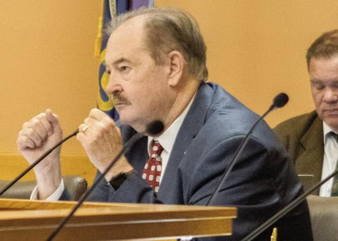 Senate Vice President Tim Shallenburger was the lone dissenting vote on extending an emergency declaration. (Photo by Baya Burgess/Kansas Reflector)