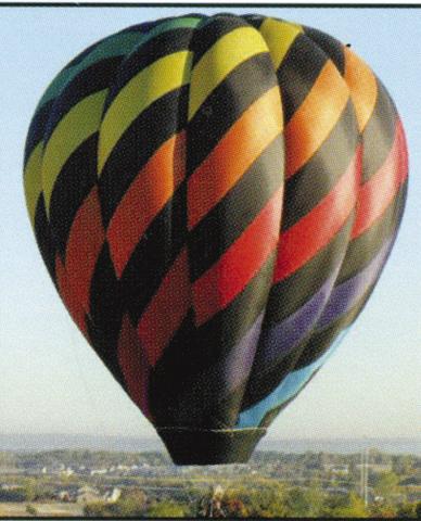 Weather permitting, one of the balloons scheduled to lift off during the Columbus Days Festival is Breaking Dawn. Piloted by Lori Hutchinson of Bonner Springs, Breaking Dawn is sponsored by Mercy Hospital Columbus.