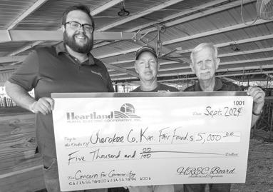 Heartland Rural Electric Company presented a $5,000 grant to the Cherokee County Fair board recently. Courtesy photo.