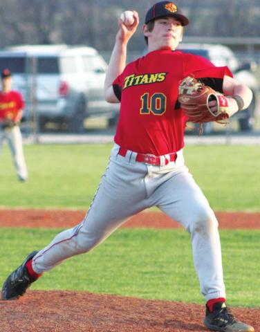 Titan Freshman, Jack Vilela, got the nod as opening pitcher for the Columbus Junior Varsity in their 8-1 win over the junior Grizzlies, Monday at Labette County High School in Altamont.