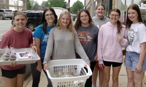 The Columbus High School volleyball team was fundraising early this week with a bake sale. The girls worked the community. Those participating were Jalie Fouts, Marilyn Pelt, Bella Box, Reise Cartin and Trinity Green. Ivana Basauri and Olivia Perdue.