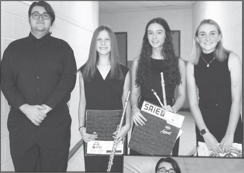 Members of the CUHS Choir were chosen as 2024 Southeast Kansas Music Educators Association Honor Choir selections during tryouts in November. Robert Graham, India Daniels, Piper Hayes, and Mallory Thompson performed with the District Honor Choir at the Pittsburg State University Bicknell Center in early December.