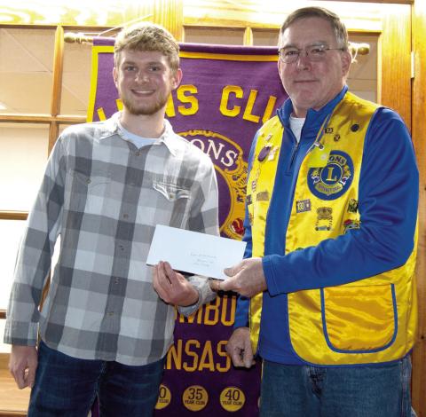 At a recent Lions Club meeting, Cody Ediger was presented with his certificate recognizing him as the January Lion of the Month. Mark Winter, Lions Club president presented Ediger with his certificate.