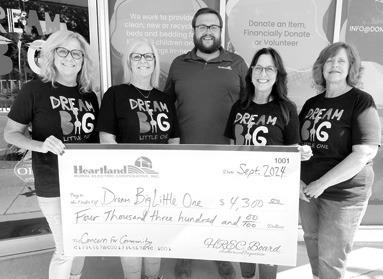 Heartland Rural Electric Company presented a grant in the amount of $4,300 to Dream Big Little One recently. Courtesy photo.