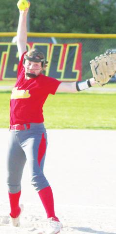 Mady Garcia, Lady Titan Sophomore, pitched game two against the Riverton Lady Ram Junior Varsity Team, Wednesday, at Rockette Field in the Community Field Ball Park. Scores were not available at press time.