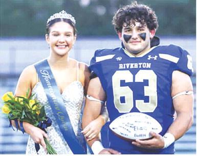 Riverton High School Homecoming Royalty was crowned at the recent football game against Fredonia. Ellie Helms was named Queen and Brock Ross was her escort. Courtesy photo.