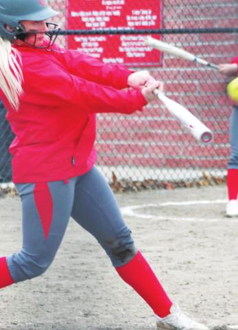 Lady Titan Senior, Lexy Stone, crushed this hit over the right, center field fence for a solo home run in the 10-0, run-rule over Labette County, Thursday, at Rockette Field at the Community Field Ball Park.
