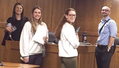 Student nurses from Pittsburg University visited with City Council Member Lindsey Shoemaker and City Administrator Jake Letner following their monitoring of the City Council meeting as a class requirement.