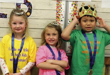 Preschool top earners at the trikeathon for St. Jude’s were Queen Cole Freeman, Queen Alivia Burns and King Avan Len. This is the 15th year Park students have participated in the event.