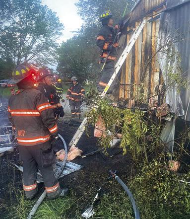 Firefighters from Columbus and Baxter Springs Fire Department provided mutual aid to Chetopa Fire Department at a structure fire Tuesday at around 7:47 p.m. The incident occurred near the corner of Southwest 60th and Star Road. No injuries were reported. Courtesy photo.