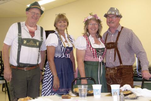 Attending the St. Bridget’s annual Octoberfest dinner was not enough as some folks came in German dress. Rod and Carla Pulliam of Cherokee and Mary Riggin and Bob Duffin added to the festivities.