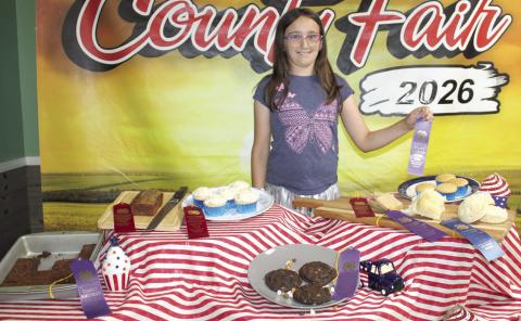 Judging for the 4-H, FFA, Heritage Youth Association foods show was held Monday, July 6 at noon. Among those showing their cooking skills was Aria Allen. Allen presented an array of cakes, breads, muffins biscuits. She was awarded several purple ribbons for her efforts.