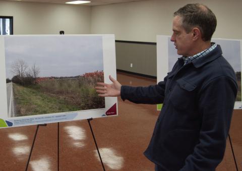 Baxter Springs city officials were busy earlier this week as they had representatives from two companies seeking to put solar farms in Cherokee County attempting to get approval of the governing body. Barry Matchett, of Denver, Colorado, representing Clearway Energy had a series of altered photos demonstrating what the solar farm would look like from Clem Road.