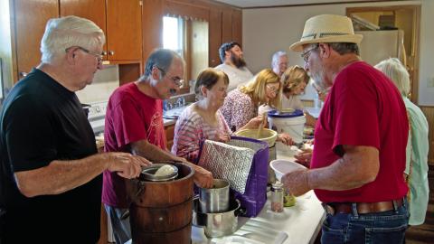 The annual Neutral Church ice cream social filled the church building. The choices in flavors of ice cream was only exceeded by the baked desserts available.