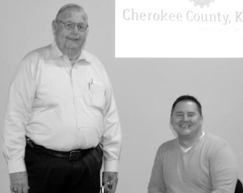At the recent Cherokee County Economic Development breakfast and awards ceremony, the Columbus News Report was presented with the Hall of Fame Award. Larry Hiatt, owner and publisher of the newspaper accepted the award from Brian Smith, president of the Economic Development board.-