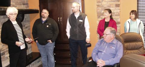 Members of the Columbus Area Community Foundation and the Community Foundation of Southeast Kansas met for coffee and pastries at the Crossland Conference Center. Those present were given a brief overview of the organizations activities during the past year. Board members listened as Linda Grilz talked about the growth of the foundation. Matt Case, Devon Gorman, David Soper, Sonja Duley and Susan Schultz.