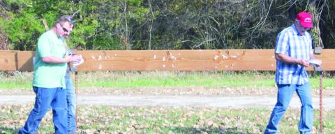 Removing the spent targets from the shotgun shooting range members of the Cherokee County Sportsmen’s Club conducted an old fashioned “Turkey shoot” on Sunday. The next shoot will be November 18. Everyone is welcome.