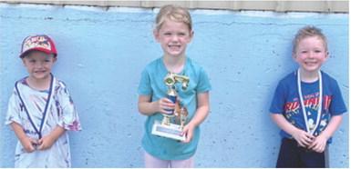 The annual Farm Bureau Pedal Tractor Pull once again this year led the opening night at the Fair on Tuesday. The winners in the four-year-old bracket were Margo Barcus in first place, Stetson Gregory in second place and third was Uri Hester.