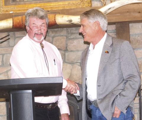 Cherokee County Farm Bureau board member Kyle Rennie introduced Kansas Farm Bureau President Joe Newland and talked about the importance of organization to Cherokee County.