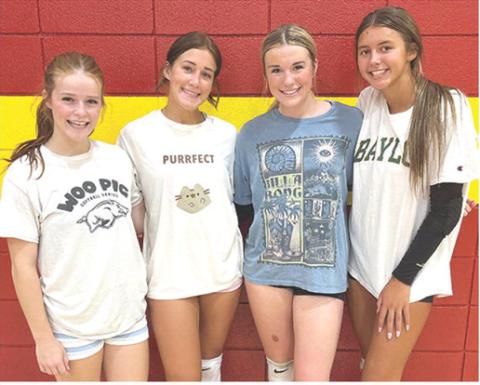 Lady Titan Seniors, Bentley Townsend and Tatum Kirk and juniors, Kensley Blackledge and Addy Wilson return to lead the Columbus Unified High School Volleyball Team in their 2026 season. The Lady Titans will open their season with a Jamboree at home, August 28, against Labette County and Humboldt. The teams will be scrimmaging tonight prior to Meet the Titans beginning at 4:45 p.m.