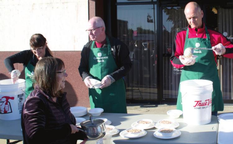 Commerce Bank employees and their families have been helping out at the annual Columbus Days Bean Feed for many years. The event continues to be a popular attraction on the Friday night before Columbus Day Festival Saturday.