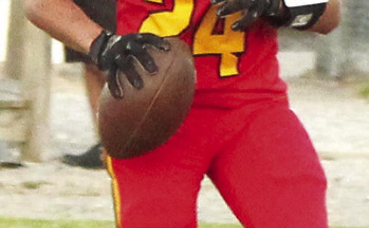 Titan Freshman, Jayden Rodriguez, caught one touchdown pass and three, two-point conversions in the 30-24, Columbus win over Galena in the junior varsity game, Monday.