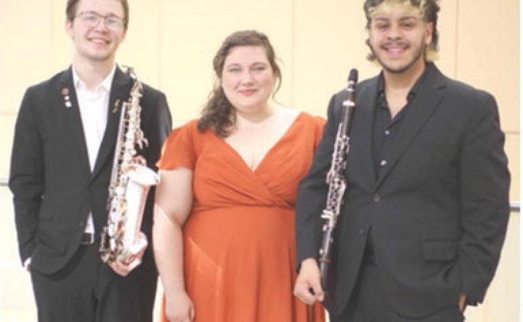 Ramirez-Perez in the “Rising Stars” concert at Pittsburg State University. The three students won the Concerto Aria Competition. Courtesy photo. Hurtado, saxophonist from Galena will join Sara Flesner and Alex