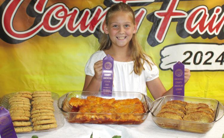 Ribbons awarded to entrants at annual pre-fair foods show