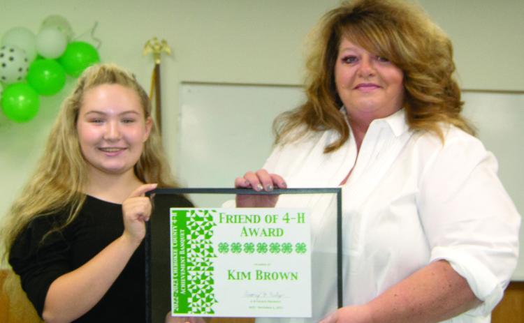 The Friend of 4-H Award went to Kim Brown and her crew at Team Threads recognizing their support of the 4-H programs and activities. She has donated time and resources to the programs. President Amory Neely presented the award.
