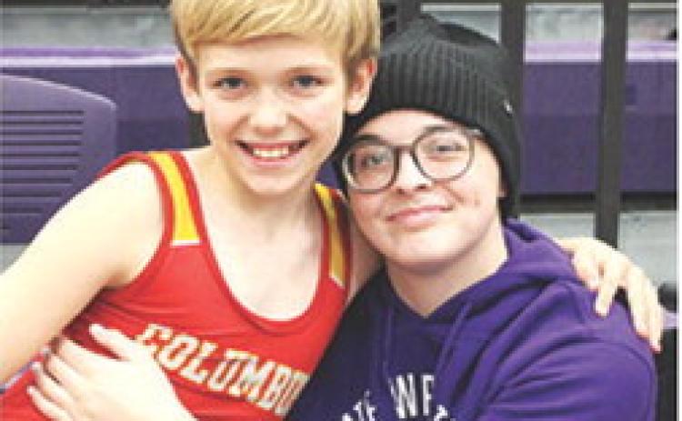 Columbus Titan Wrestler, Lucas Natalini, wrestled his way to the 10 and Under, 79-85-pound championship title at the Her Fight is Our Fight Tournament, December 28 hosted by the Pittsburg High School Wrestling Team and volunteers from across Southeast Kansas as a fundraiser to benefit PHS Lady Purple Dragon Wrestler, Alyssa Heydenrych who is fighting a rare from of brain cancer. Courtesy photo.