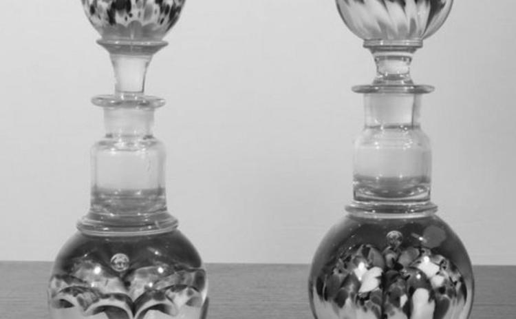 These paperweight inkwells demonstrate the unique glassmaking styles of Millville, New Jersey, and showcase the skill and creativity of their glassworkers. Photo Credit: Alderfer Auction Company