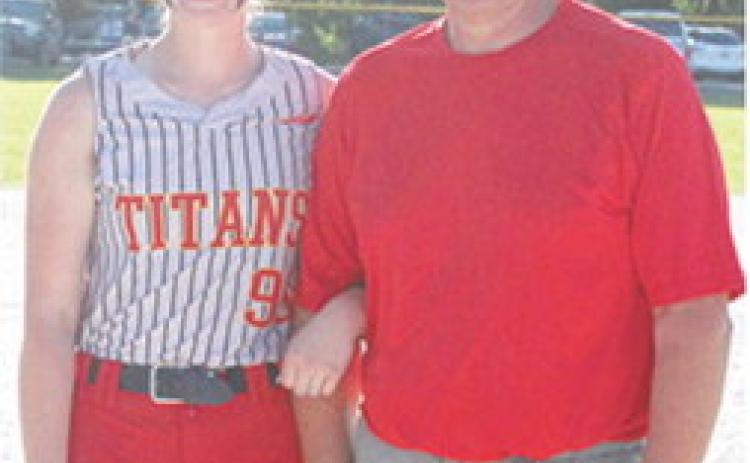 Lady Titan Senior, Katelyn Draeger, was recognized on Senior Night at Rockette Field, May 11, during the double header split with Riverton. Katelyn is a fouryear member of the Lady Titan Softball Team. She was escorted by her father, Ben Draeger.
